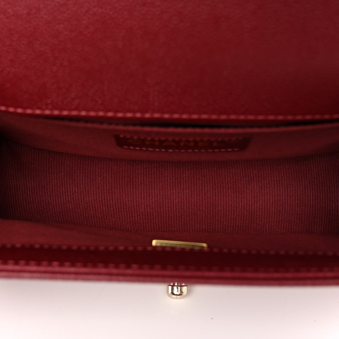 Caviar Quilted Small Boy Flap Burgundy