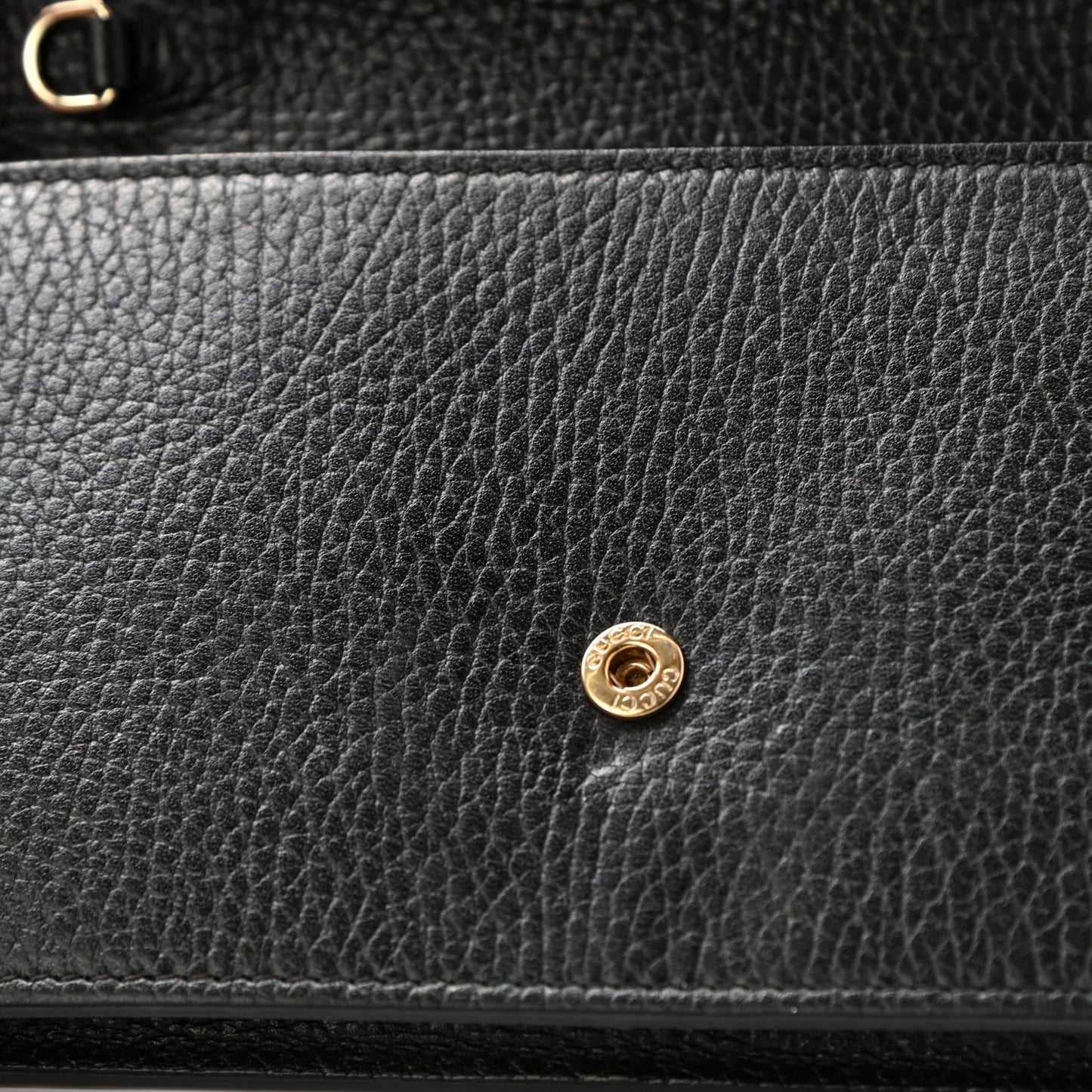 Dollar Calfskin Interlocking G Chain Wallet Black