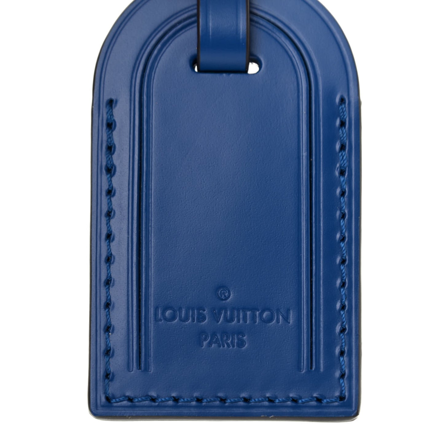 Calfskin Luggage Tag Electric Blue