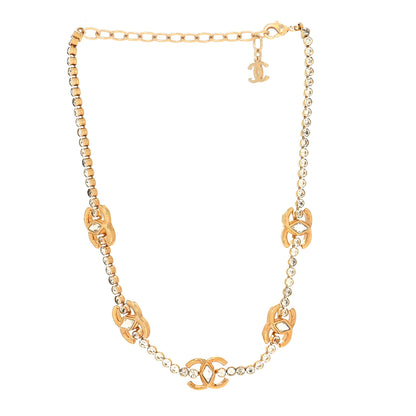 Chanel Metal Crystal CC Marquise Choker Gold 3 of 5