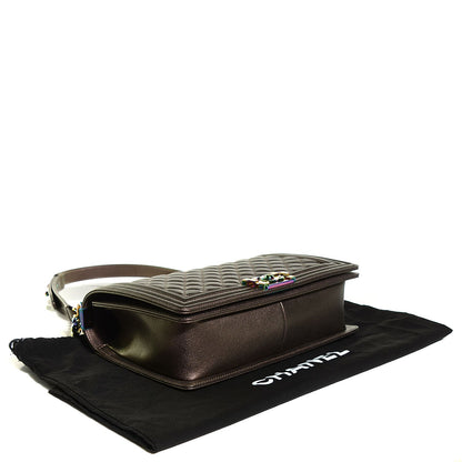 Chanel Iridescent Goatskin Quilted Large Boy Flap Bronze 4 of 8