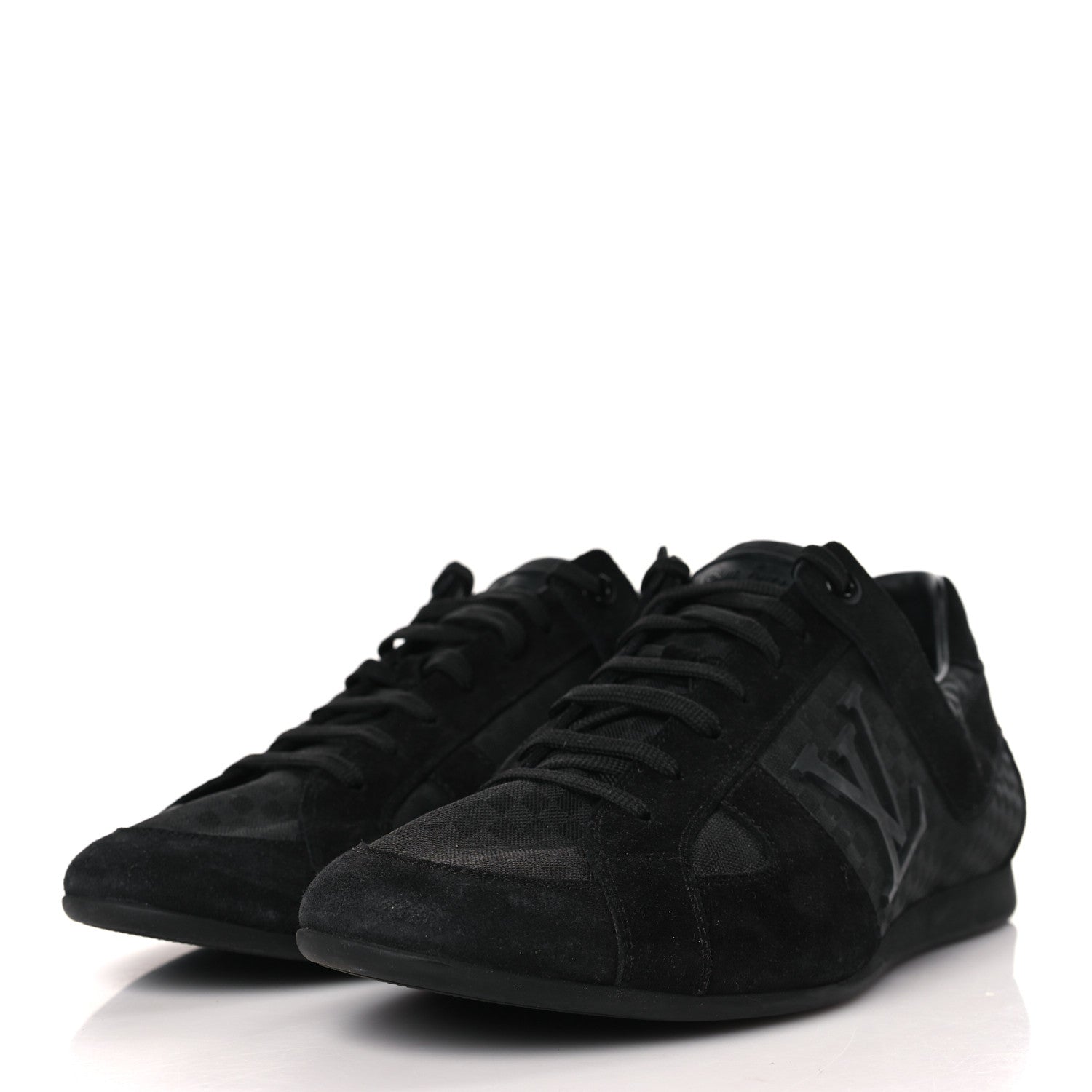Louis Vuitton Suede Mini Damier Vibes Sneakers 8.5 Black 3 of 7