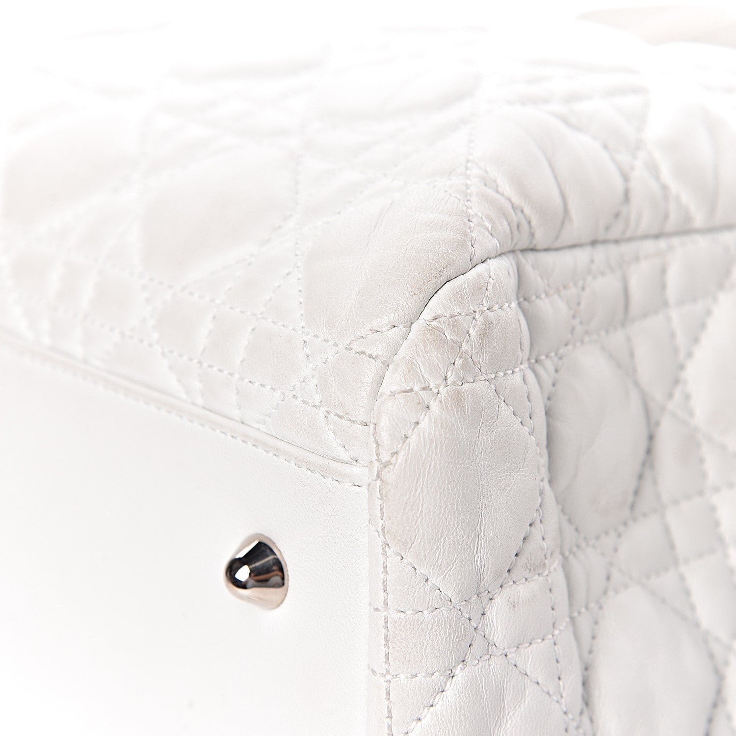 Christian Dior Lambskin Cannage Large Dior Soft Shopping Tote White 21 of 26