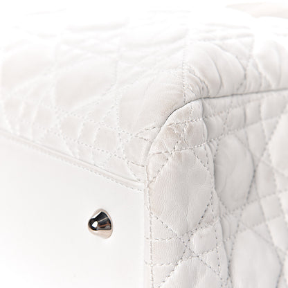 Christian Dior Lambskin Cannage Large Dior Soft Shopping Tote White 21 of 26