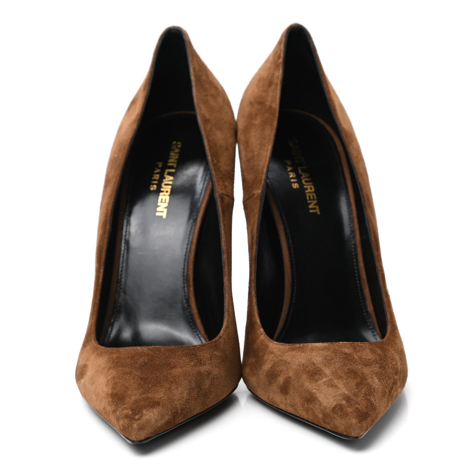 Saint Laurent Suede Calfskin Opyum 110 Pumps 40.5 Cachemere Gold 2 of 8