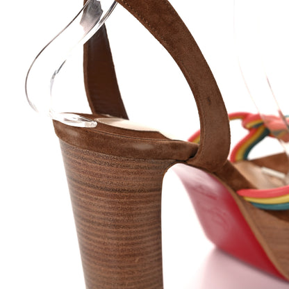 Christian Louboutin Nappa Veau Velours Couio Ella 130 Sandals 37 Multicolor Beige 8 of 9