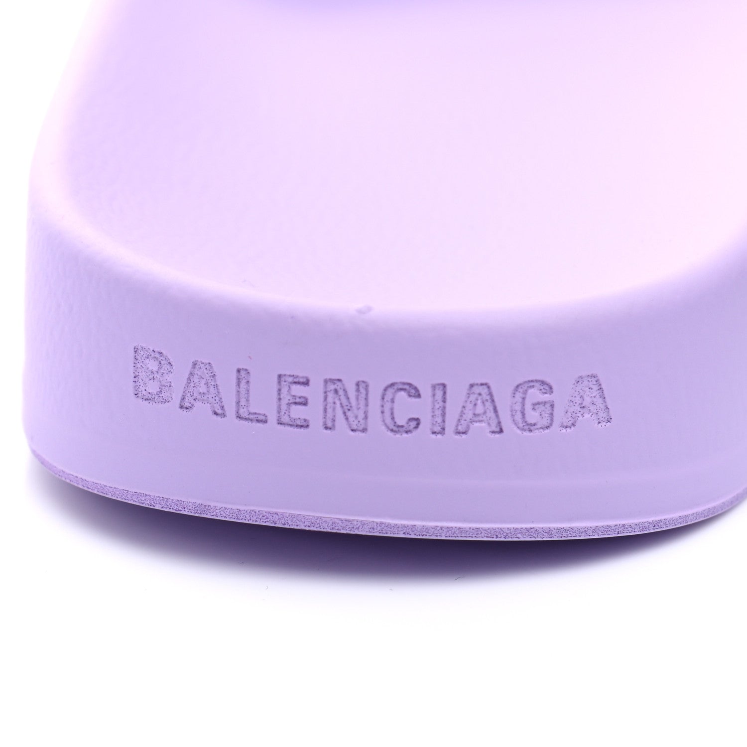 Balenciaga Rubber BB Womens Pool Slide Sandals 37 Lilac 7 of 9