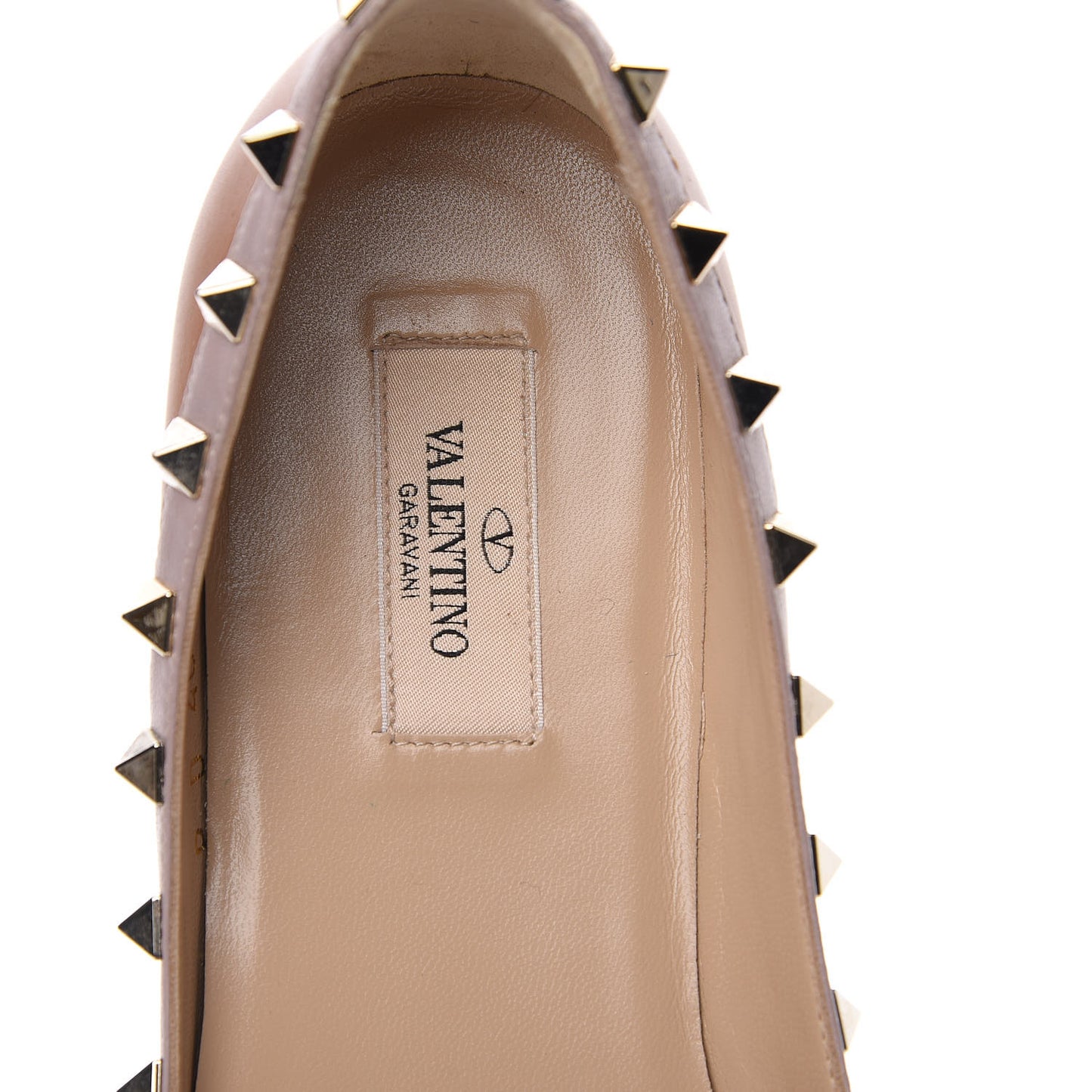 Nappa Rockstud Ballerina Flats 39.5 Light Cuir Poudre
