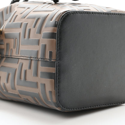 Fendi Vitello Liberty F is Fendi Bi-Color FF 1974 Embossed Mini Mon Tresor Bucket Bag Maya Black 9 of 10