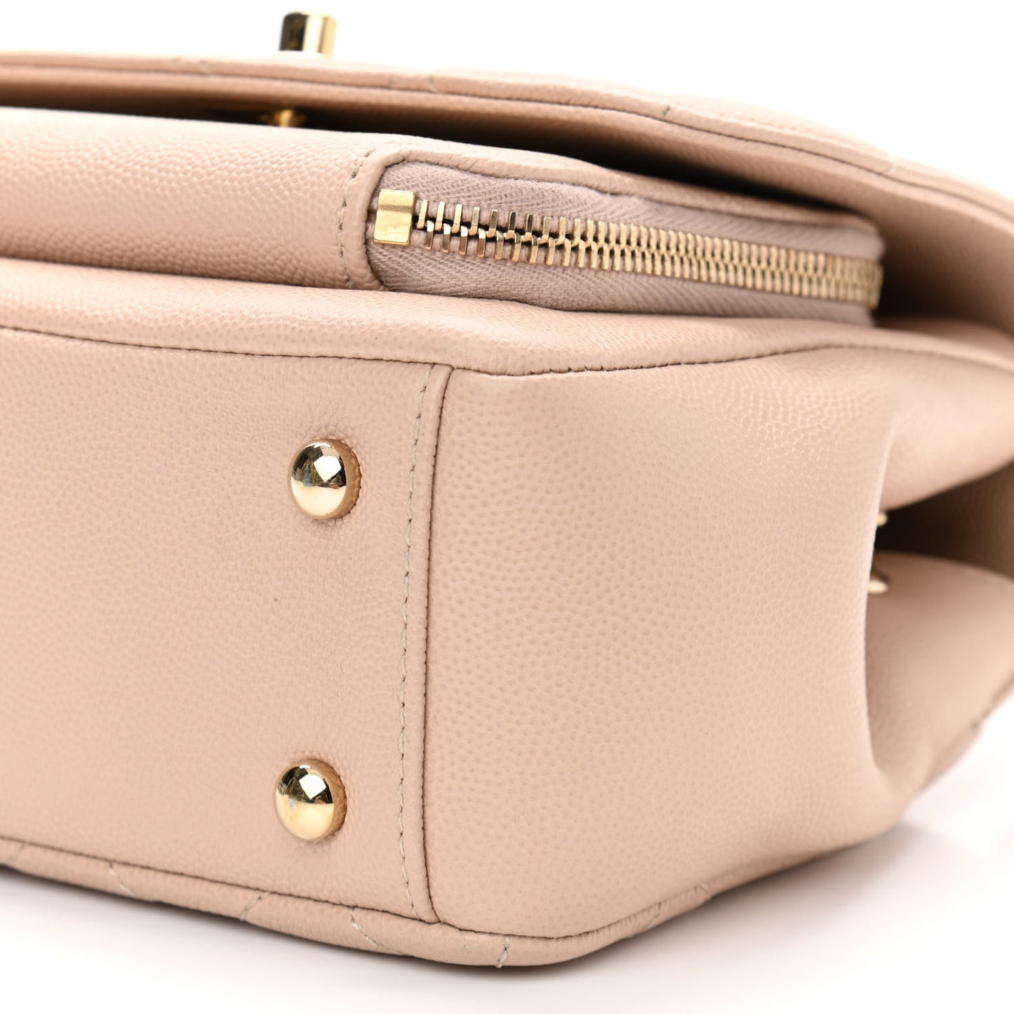 Caviar Quilted Small Business Affinity Flap Beige