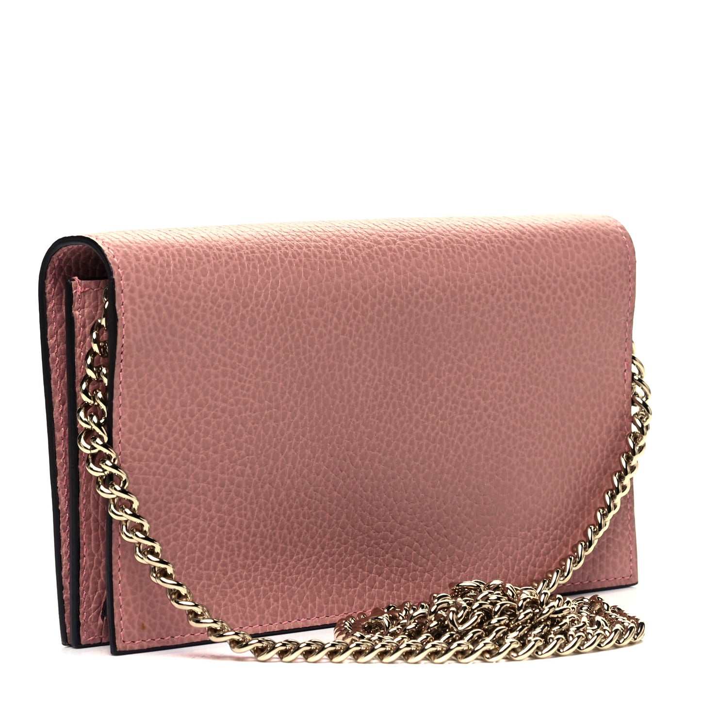 Dollar Calfskin Medium Betty Chain Wallet Soft Pink