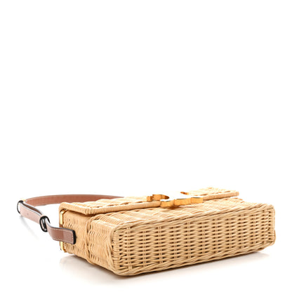 Celine Wicker Calfskin Claude Shoulder Bag Natural 4 of 10
