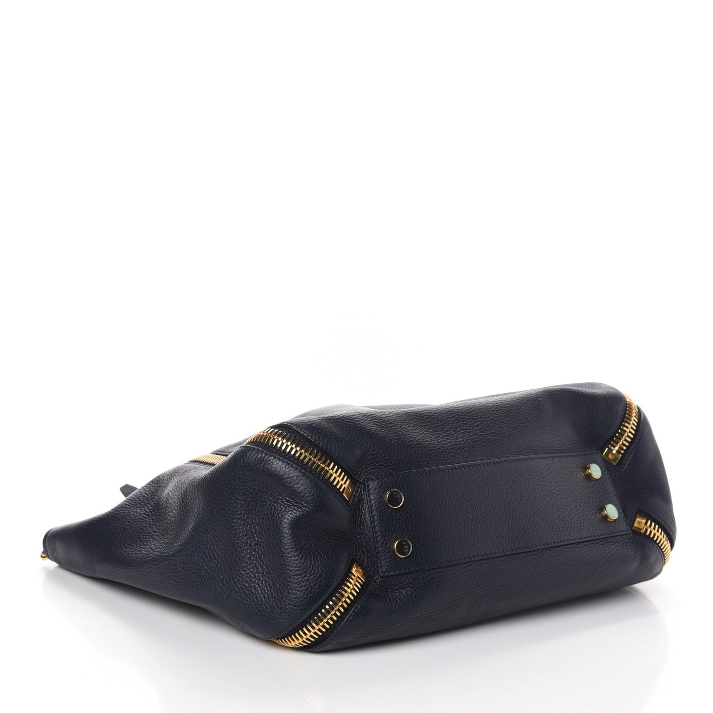 Grained Calfskin Sedgwick Medium Zipper Tote Sapphire Blue