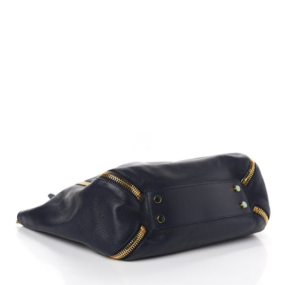 Tom Ford Grained Calfskin Sedgwick Medium Zipper Tote Sapphire Blue 5 of 9