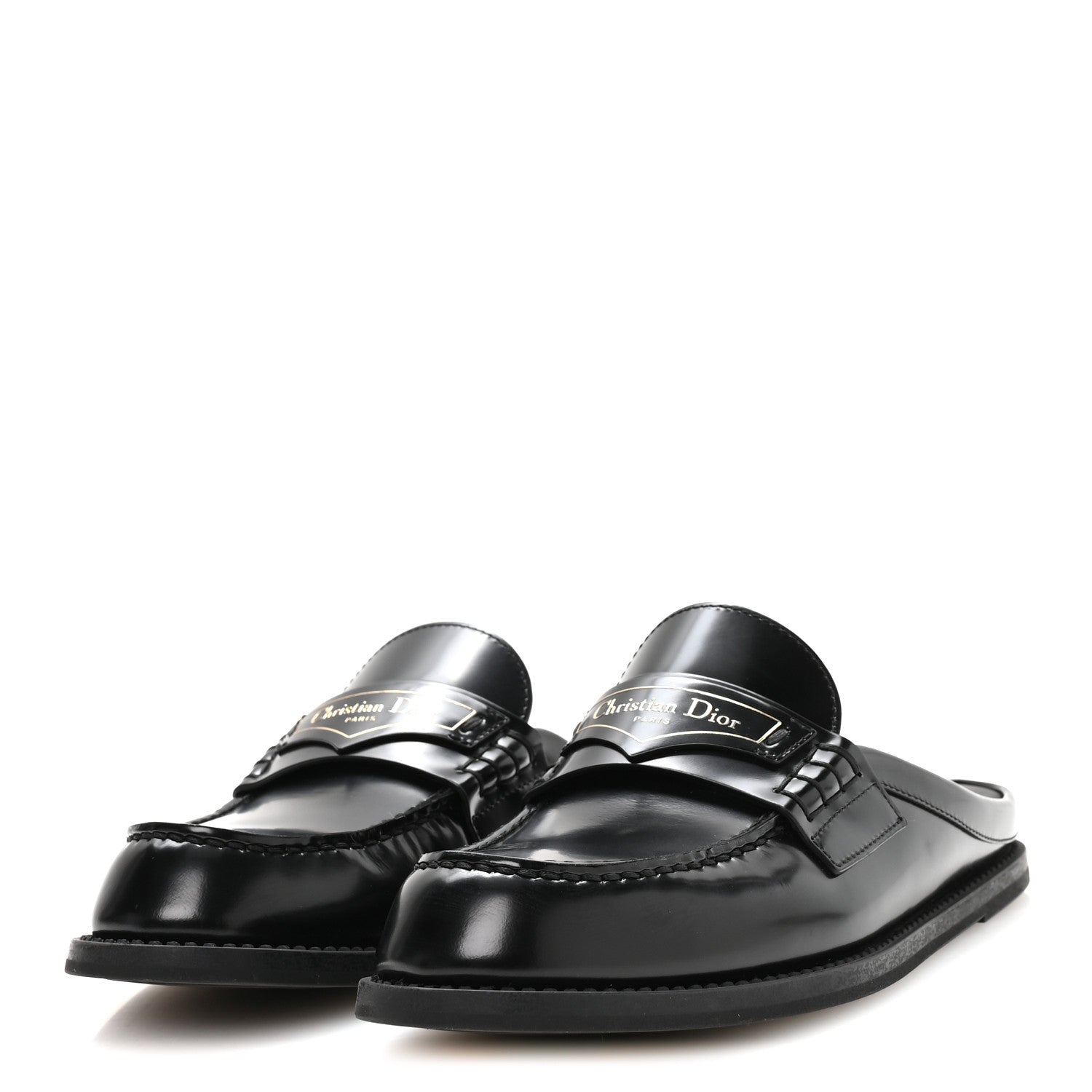 Christian Dior Brushed Calfskin Boy Loafer Mule 35.5 Black 4 of 8