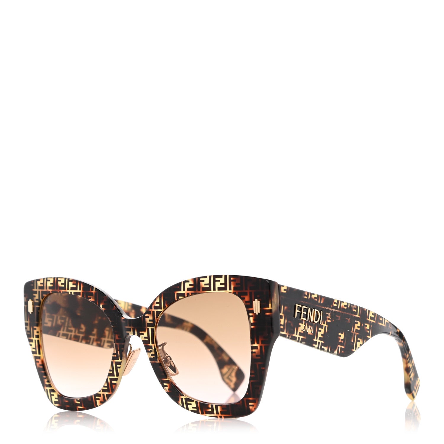 Fendi Acetate FF 53mm Sunglasses 0435/S Tortoise 1 of 9