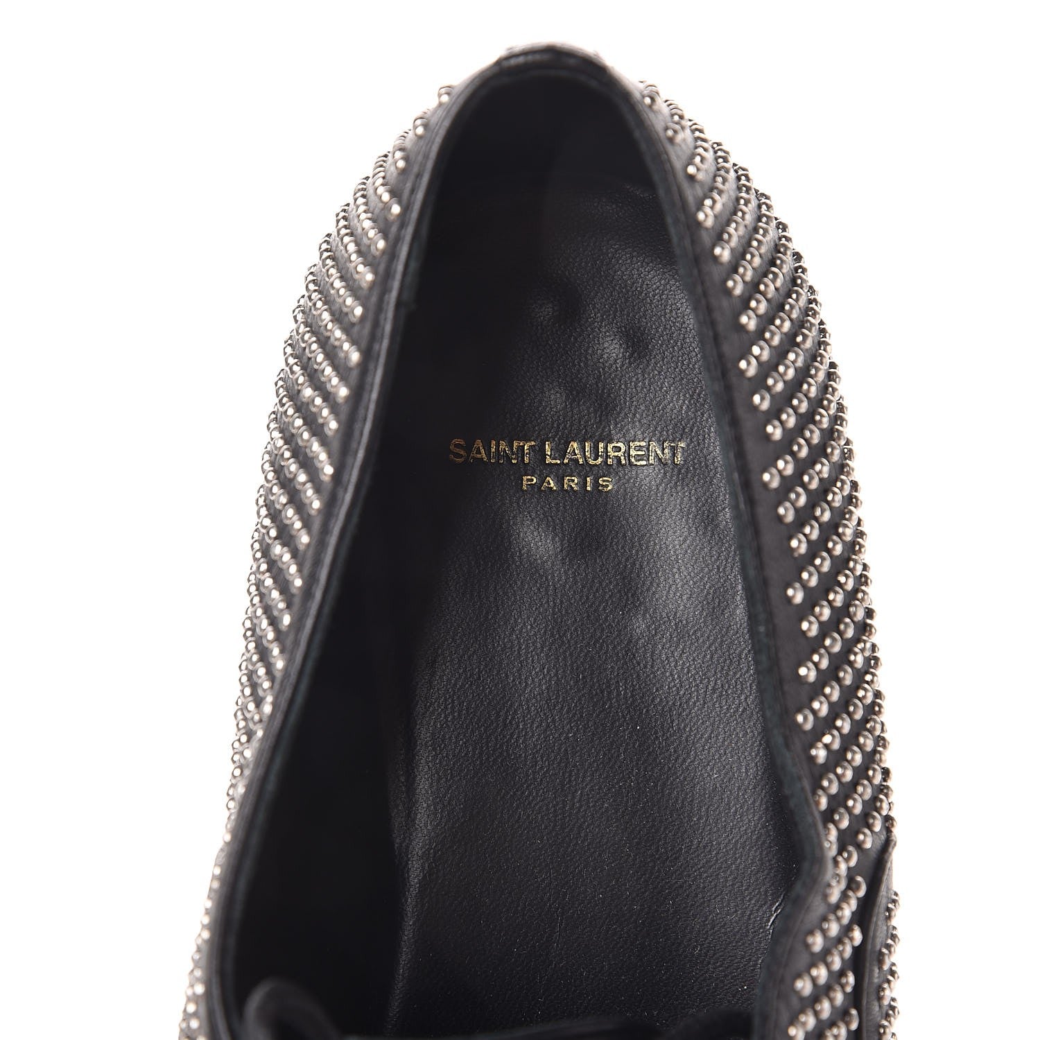 Saint Laurent Calfskin Metal Eyelet LuLu Richelieu Metal Eyelet Lace Up Oxfords 38.5 Black 9 of 14
