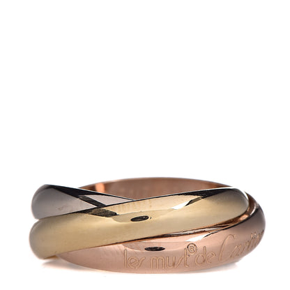 Cartier 18K Pink Yellow White Gold Classic Les Must De Trinity Ring 53 6.25 1 of 5