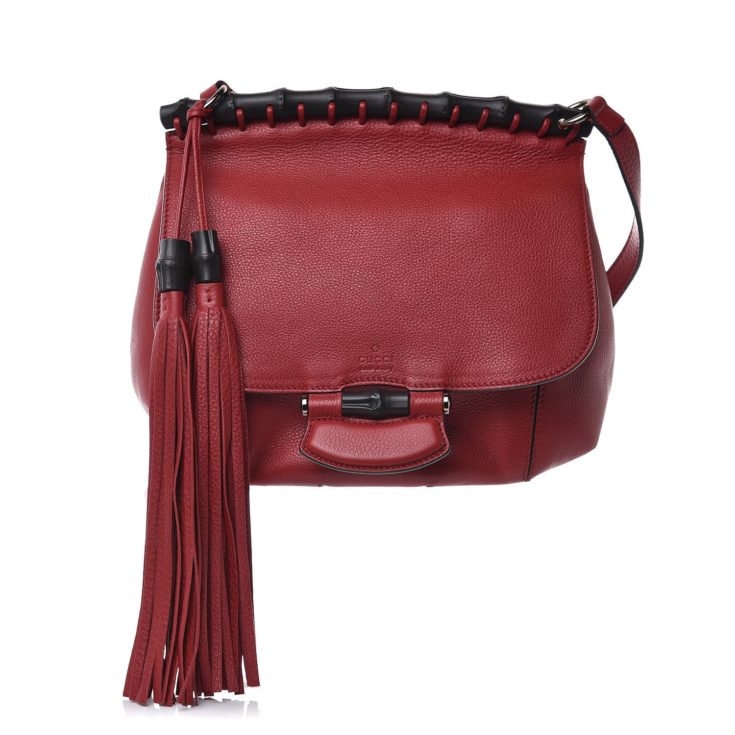 Gucci Calfskin Medium Nouveau Fringe Shoulder Bag Red 1 of 8