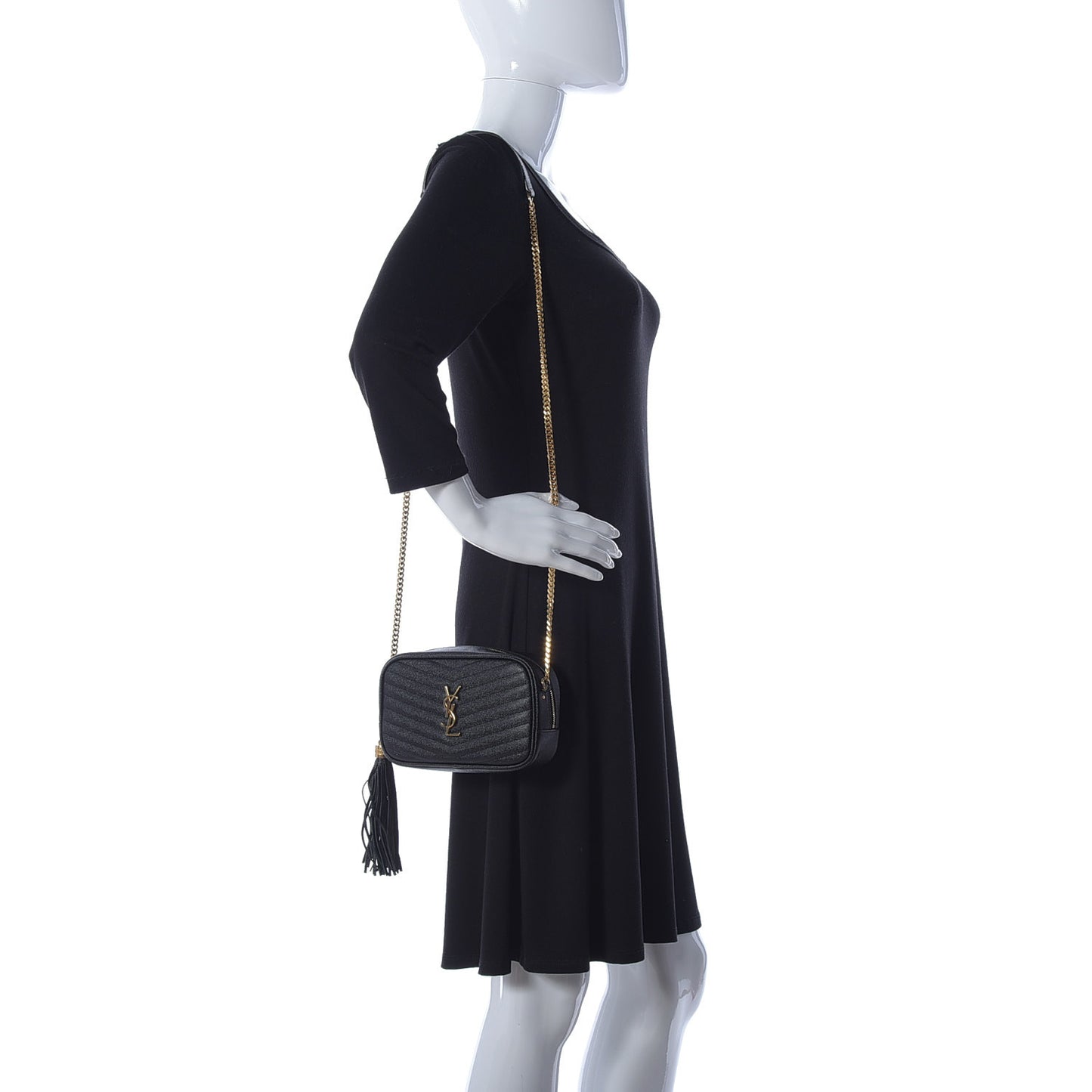 Grain De Poudre Matelasse Monogram Mini Lou Camera Bag Black