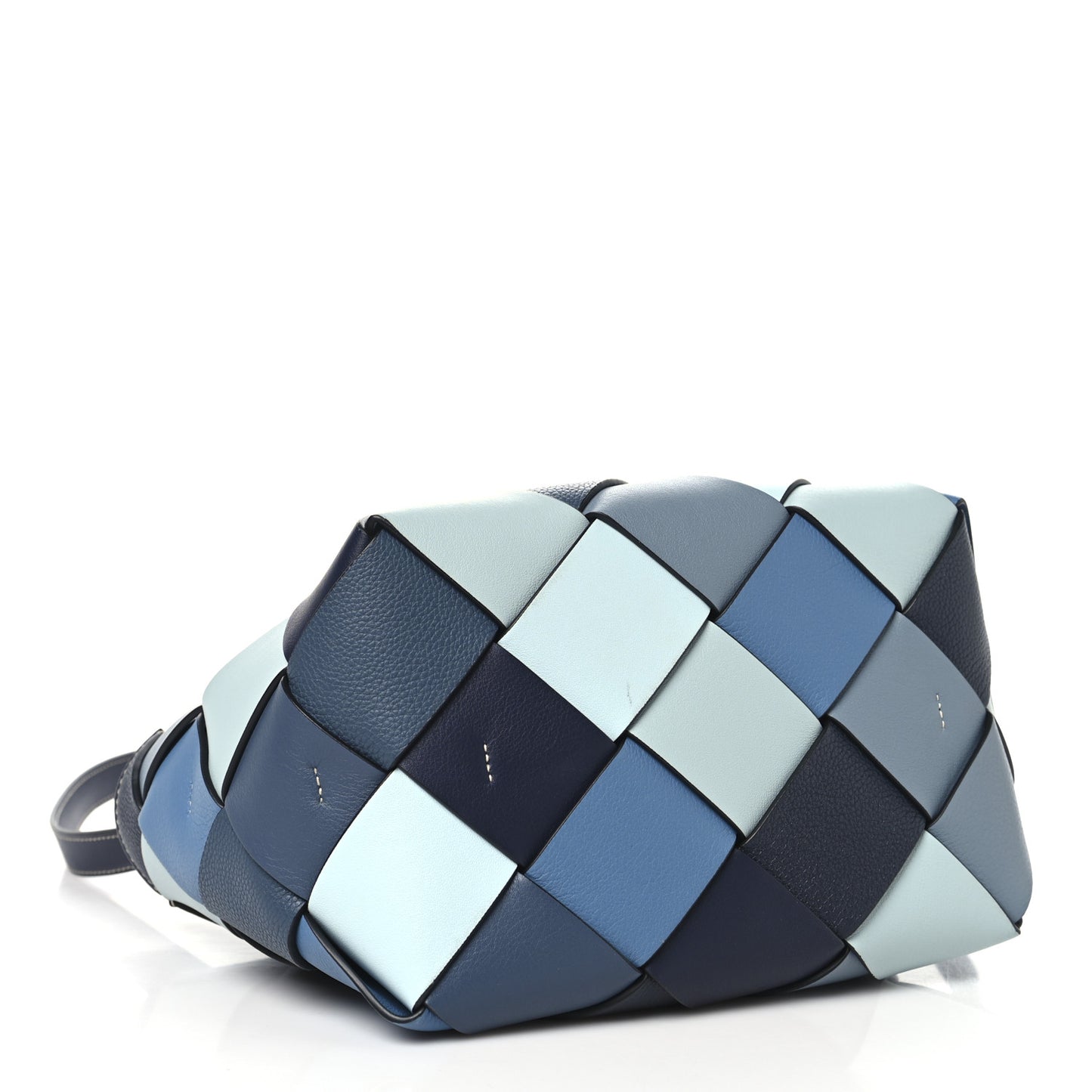 Calfskin Woven Small The Surplus Collection Basket Bag Steel Crystal