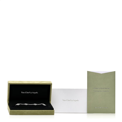 Van Cleef & Arpels 18K White Gold Mother of Pearl 5 Motifs Vintage Alhambra Bracelet 4 of 4