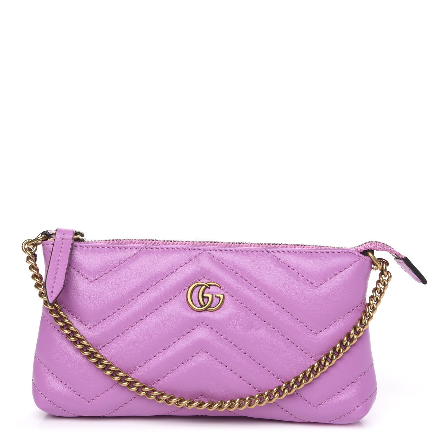 Calfskin Matelasse Mini GG Marmont Chain Bag Candy Mousse