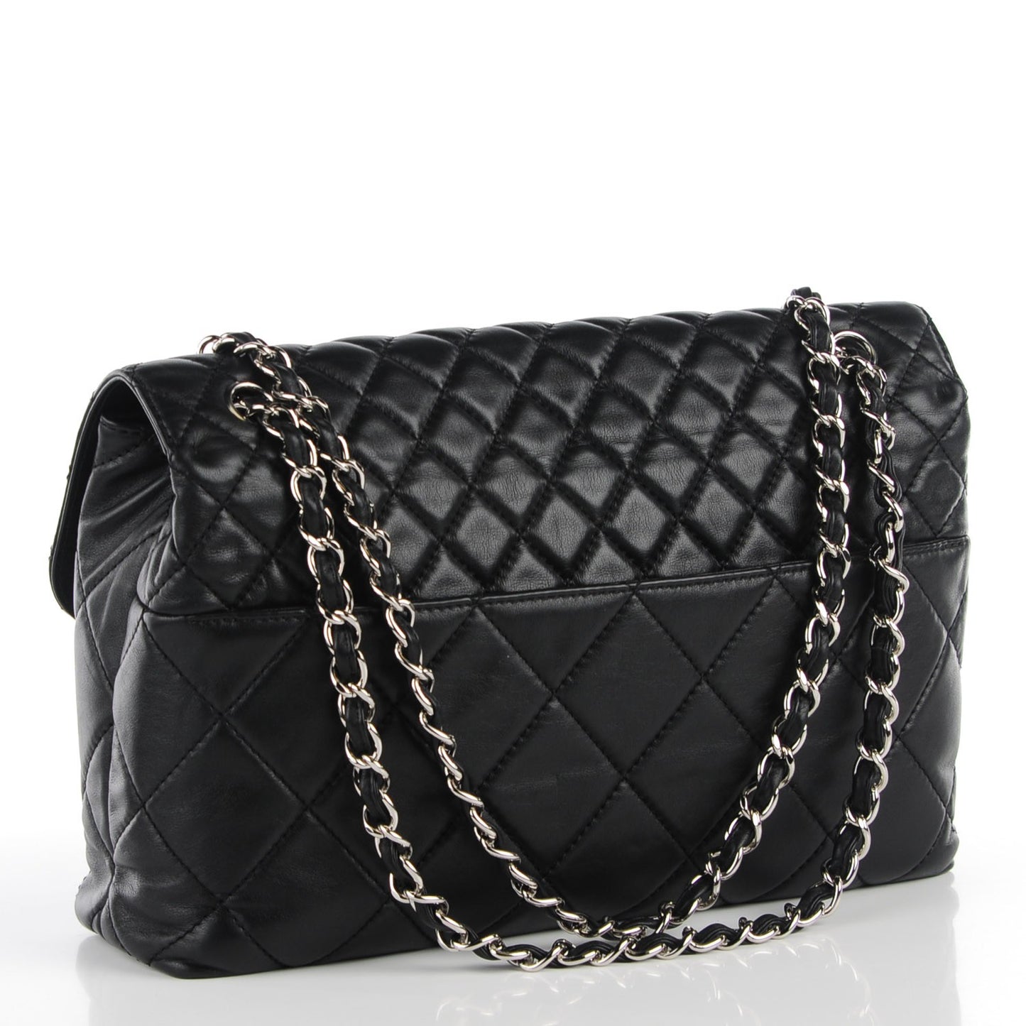 Calfskin Quilted In the Business Flap Bag Black