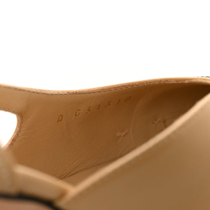 Chanel Lambskin Grosgrain Cap Toe CC Slingback Pumps 36.5 Beige Black 8 of 11