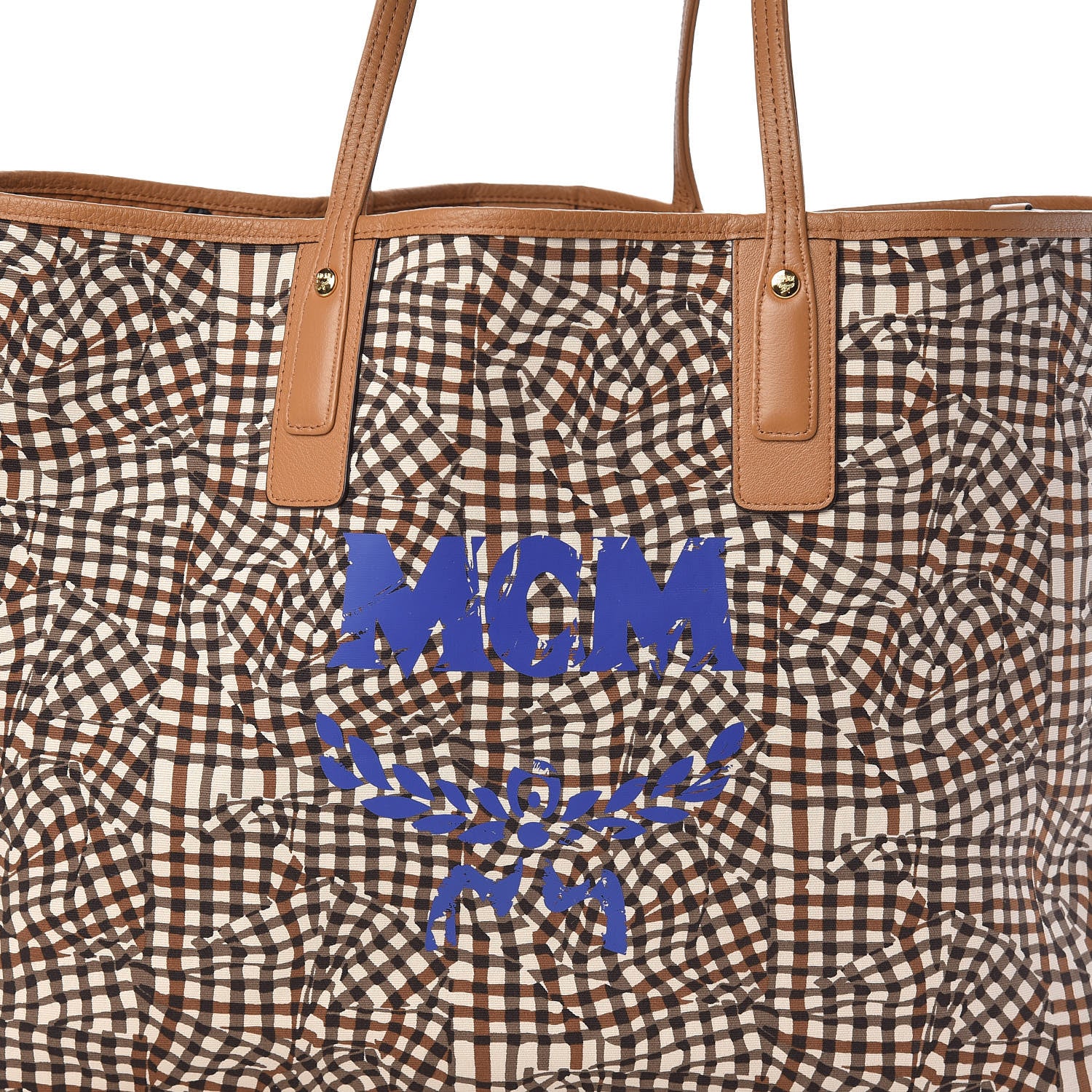 MCM Visetos Large Liz Reversible Shopper Tote Cognac 14 of 14