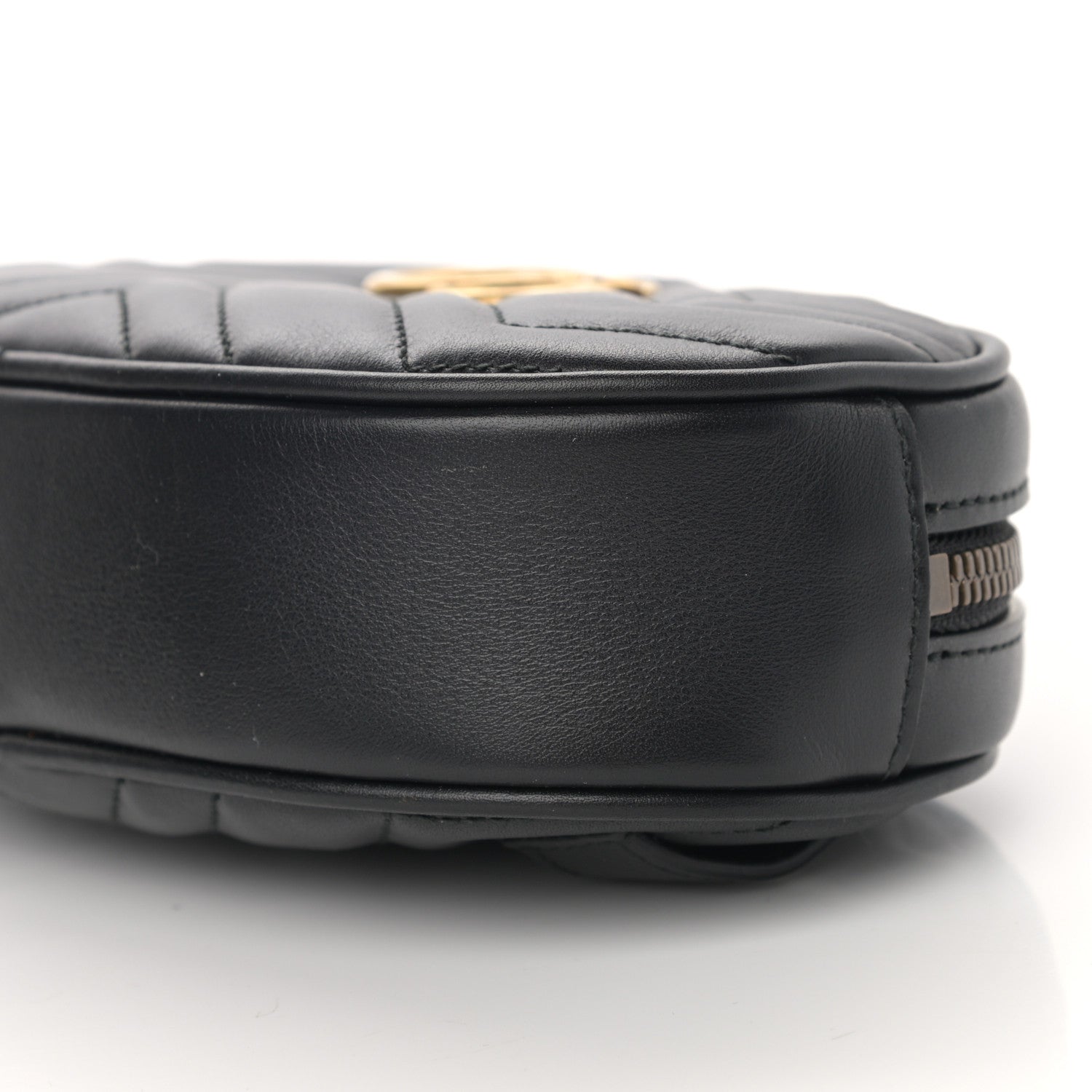 Gucci Calfskin Matelasse GG Marmont Belt Bag 85 34 Black 10 of 13
