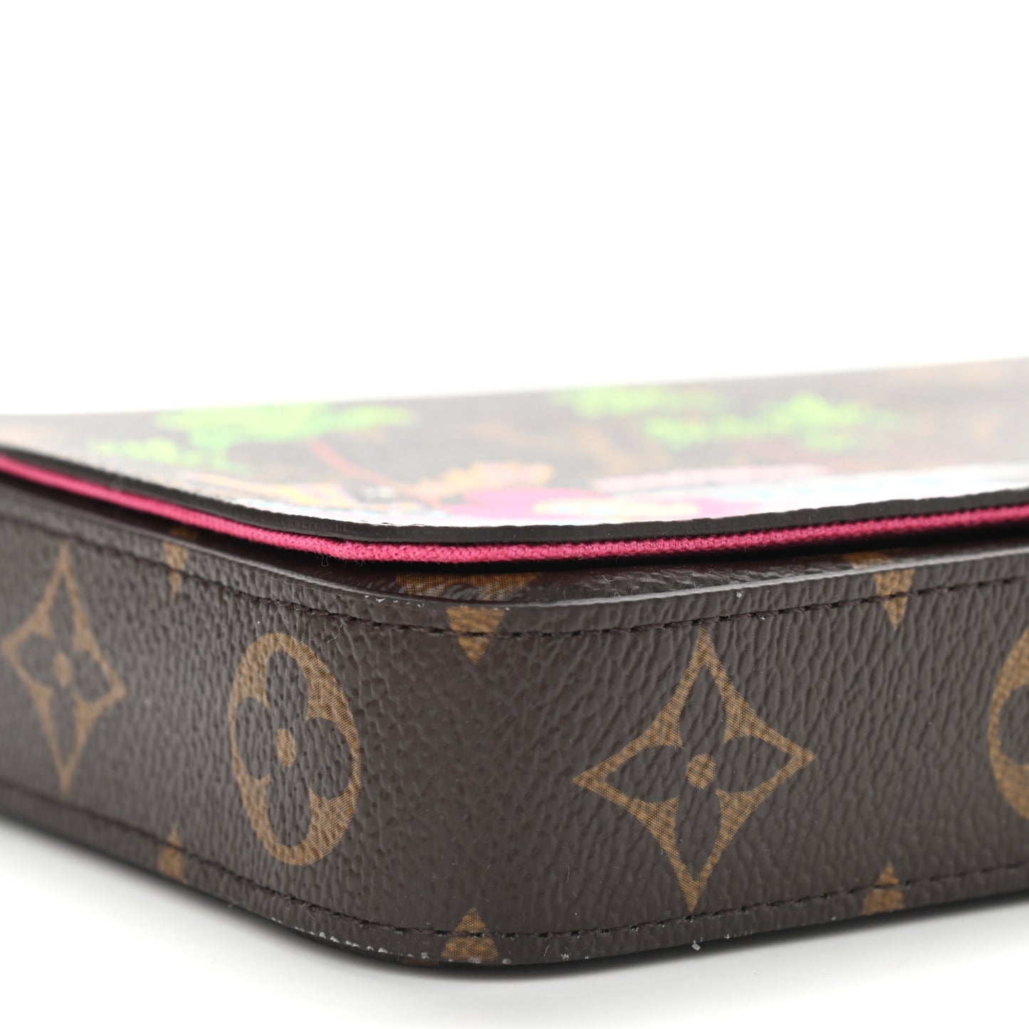 Monogram 2021 Christmas Animation Hollywood Pochette Felicie Chain Wallet Fuchsia