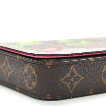 Louis Vuitton Monogram 2021 Christmas Animation Hollywood Pochette Felicie Chain Wallet Fuchsia 9 of 10