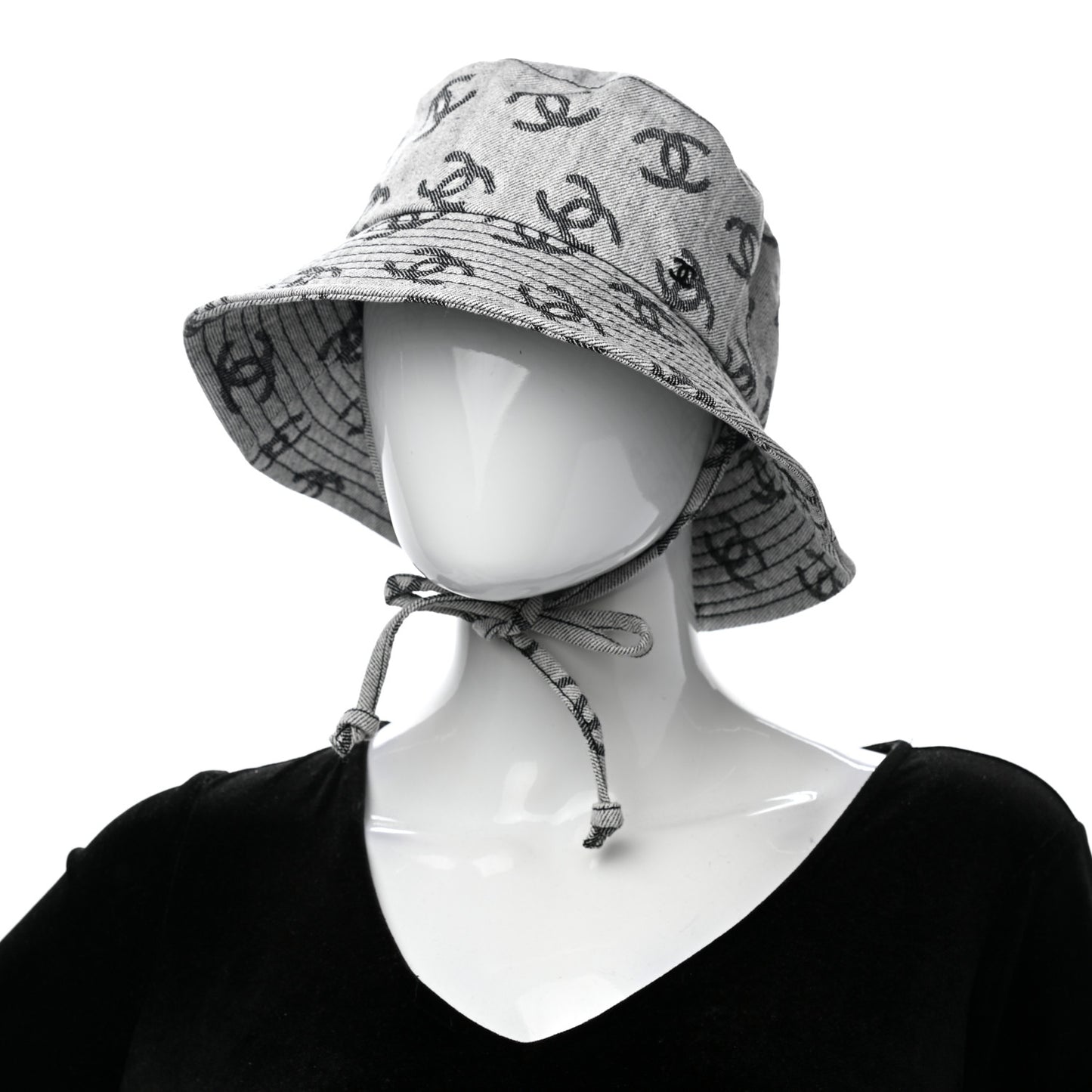 Denim CC Bucket Hat M White Black