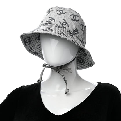 Chanel Denim CC Bucket Hat M White Black 2 of 8