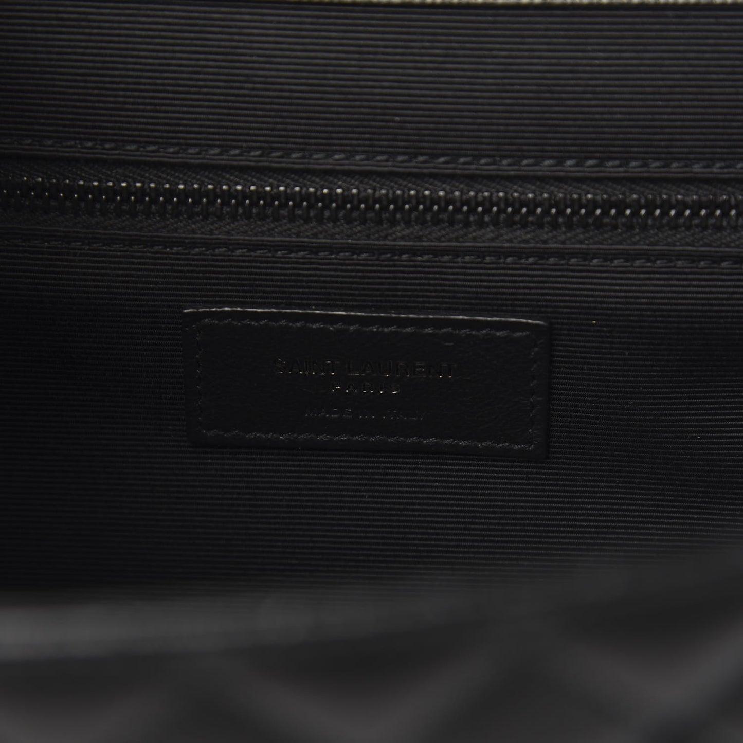 Grain De Poudre Textured Mixed Matelasse Large Triquilt Monogram Monochrome Satchel Black