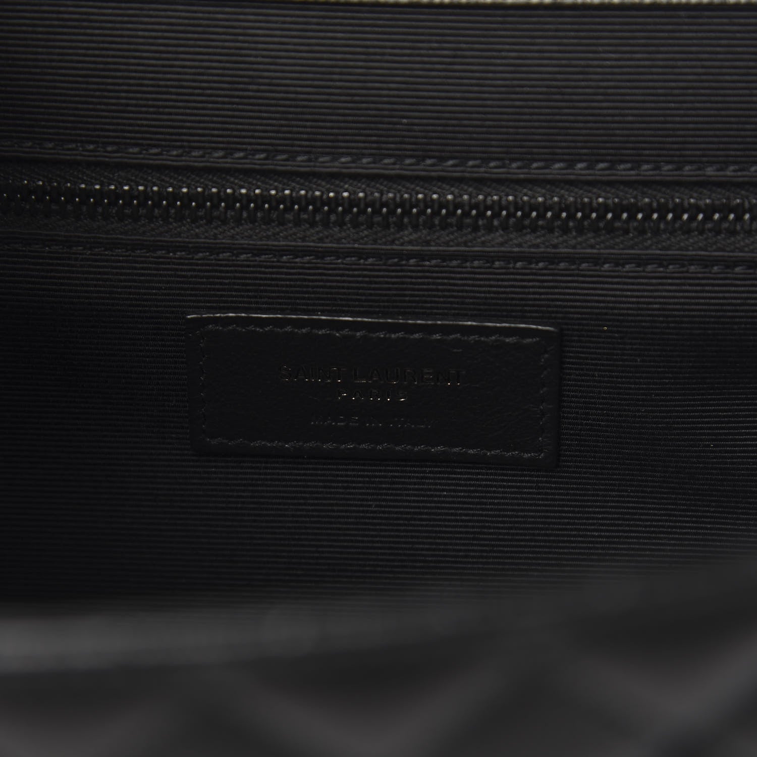 Saint Laurent Grain De Poudre Textured Mixed Matelasse Large Triquilt Monogram Monochrome Satchel Black 5 of 9