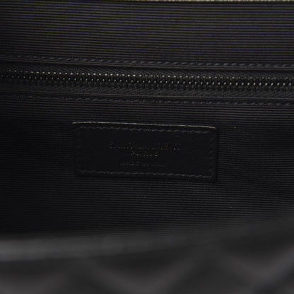 Saint Laurent Grain De Poudre Textured Mixed Matelasse Large Triquilt Monogram Monochrome Satchel Black 5 of 9