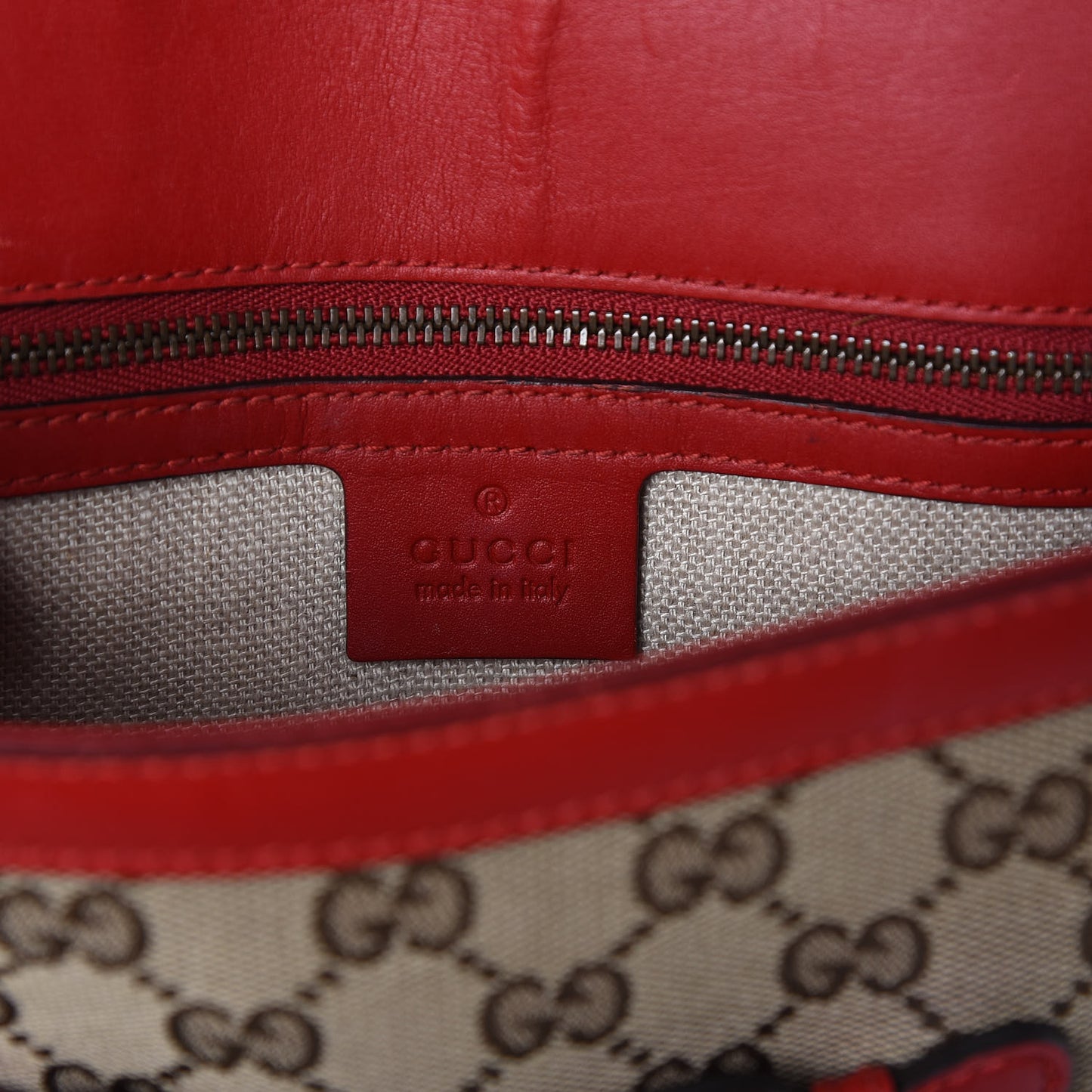 Monogram Ruinart Calfskin Medium Lady Web Shoulder Bag Beige Ebony Hibiscus Red