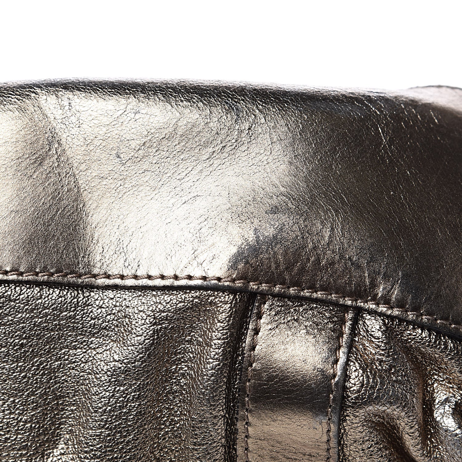 Burberry Metallic Grained Calfskin Small Curzon Satchel Gold 11 of 13