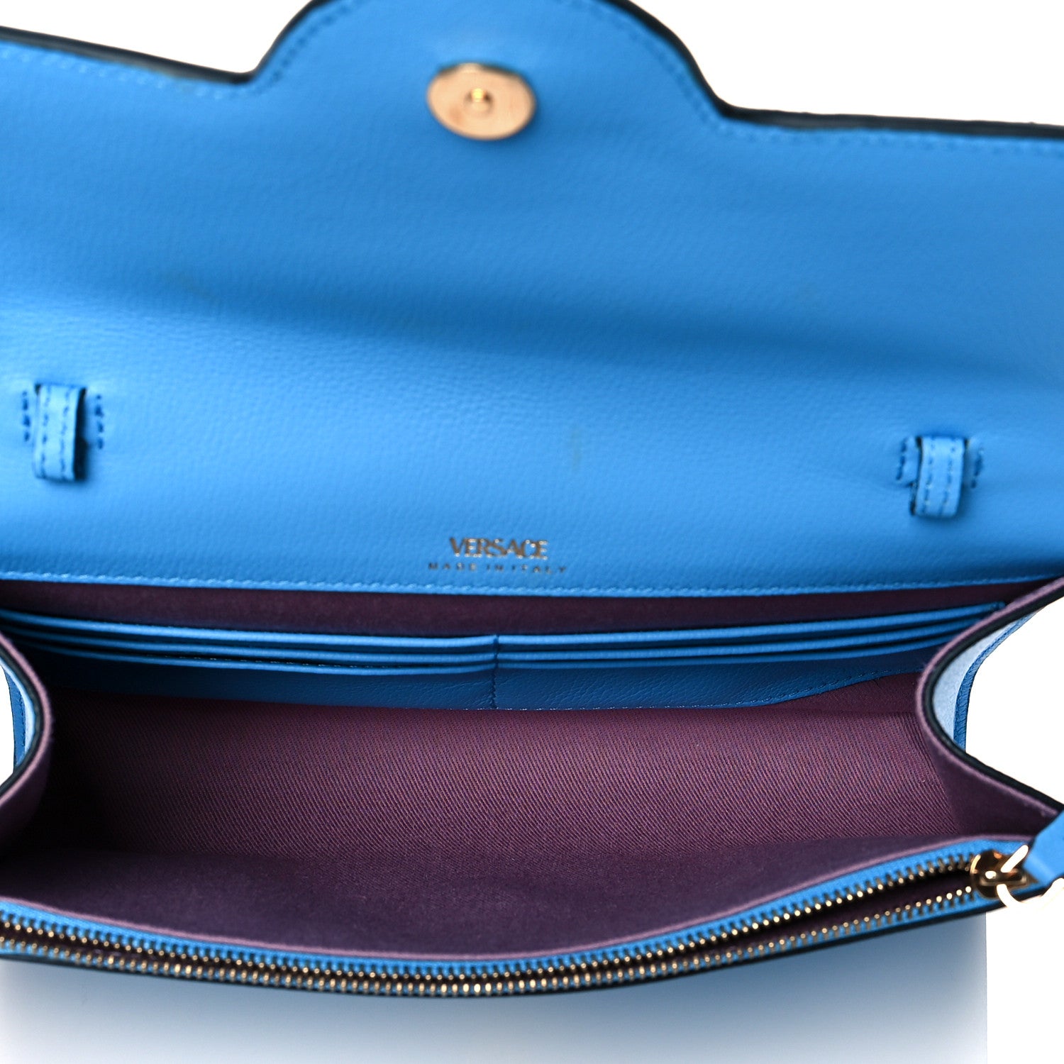 Versace Grained Calfskin La Medusa Crossbody Bag DV Blue 5 of 9