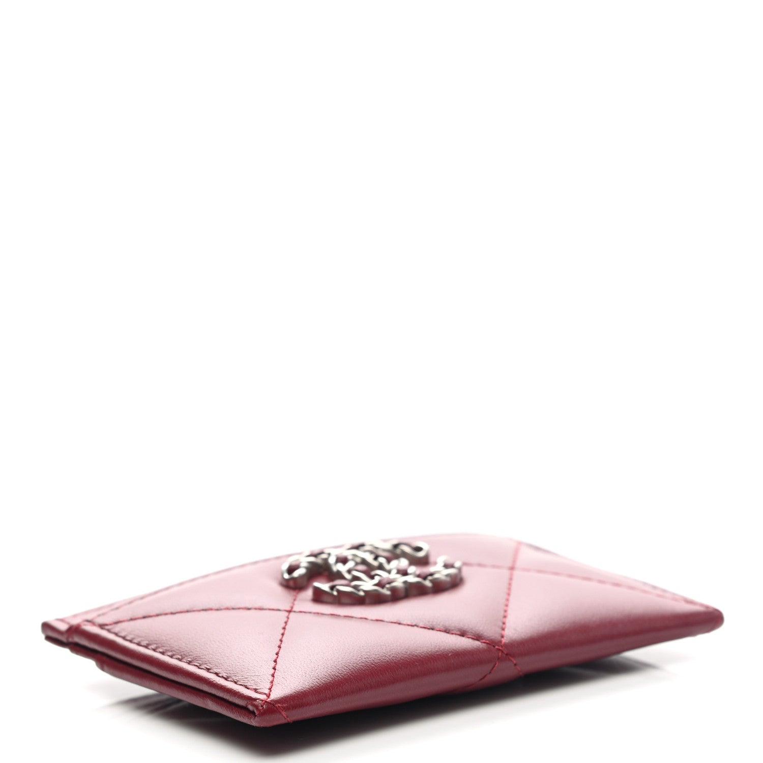 Chanel Lambskin Quilted Chanel 19 Card Holder Red 4 of 9