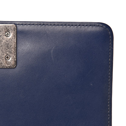 Chanel Calfskin Painted Chevron Embossed Small Boy Flap Dark Blue 14 of 18
