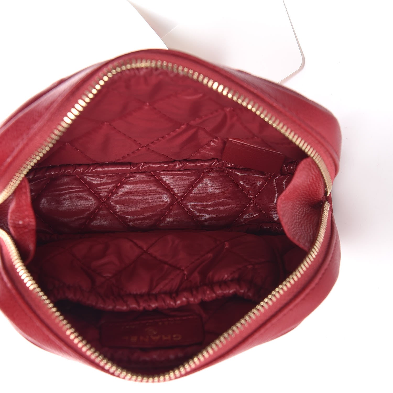 Chanel Caviar Quilted Small Curvy Pouch Cosmetic Case Pink 7 of 10