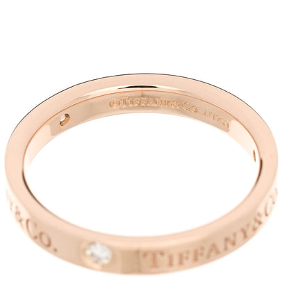 Tiffany 18K Rose Gold Diamond 3mm Logo Band Ring 53 6.25 4 of 4