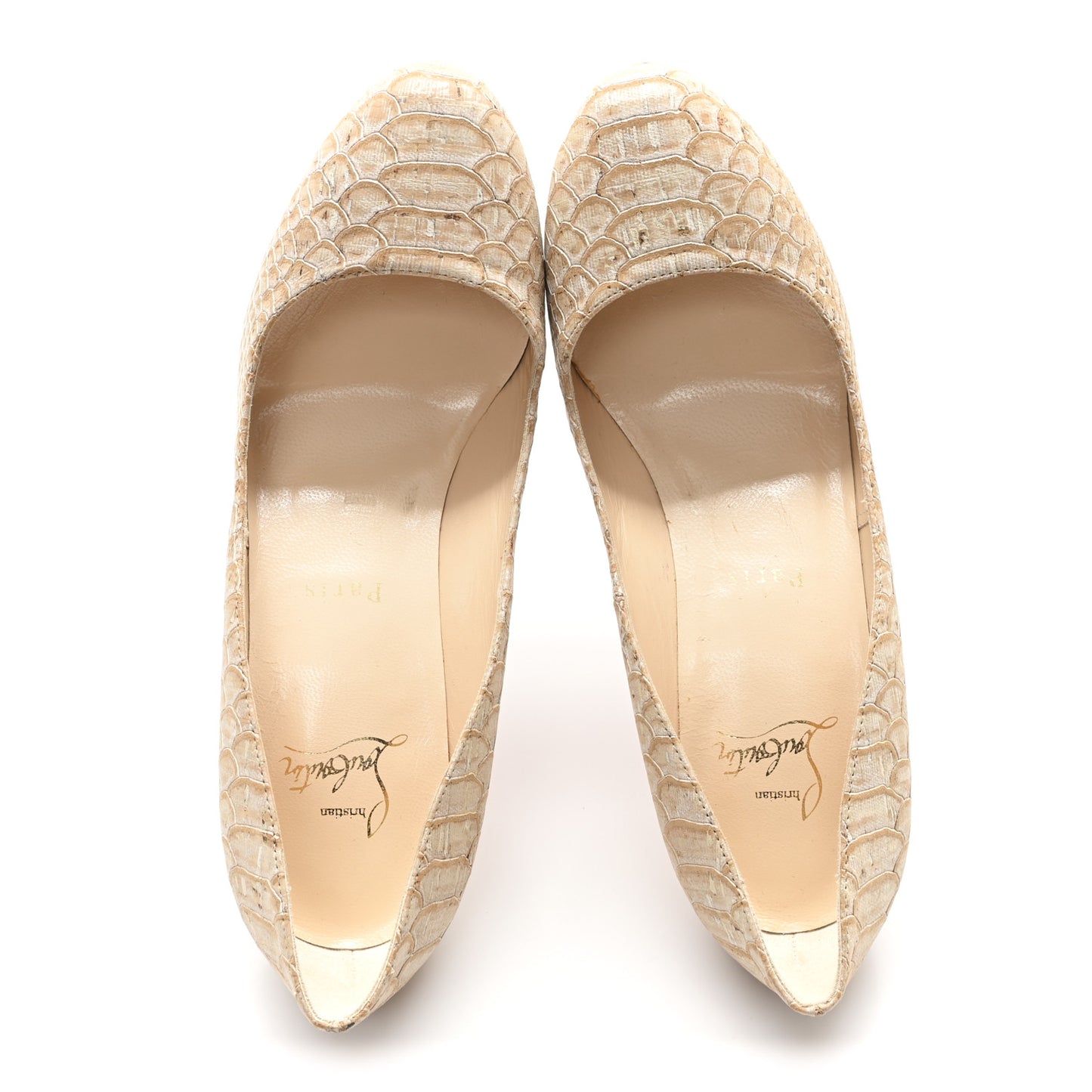 Cork Snake Print Bianca 140 Pumps 36.5 Beige