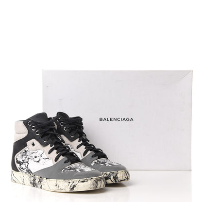 Balenciaga Calfskin Suede Rubber Marble Womens High Top Sneakers 36 Black 10 of 10