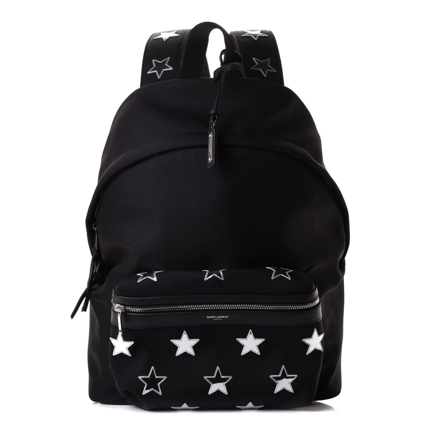 Saint Laurent Canvas Stars Print Hunting Backpack Black Silver 1 of 6