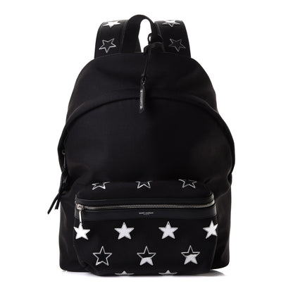 Saint Laurent Canvas Stars Print Hunting Backpack Black Silver 1 of 6