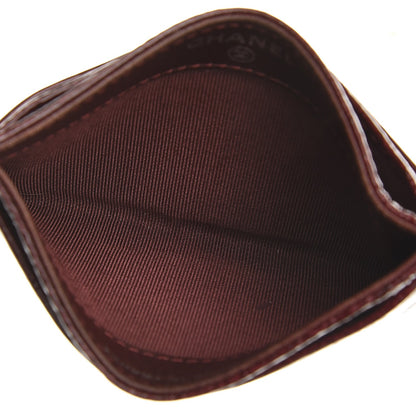 Chanel Distressed Patent Quilted Card Holder Bordeaux 5 of 9
